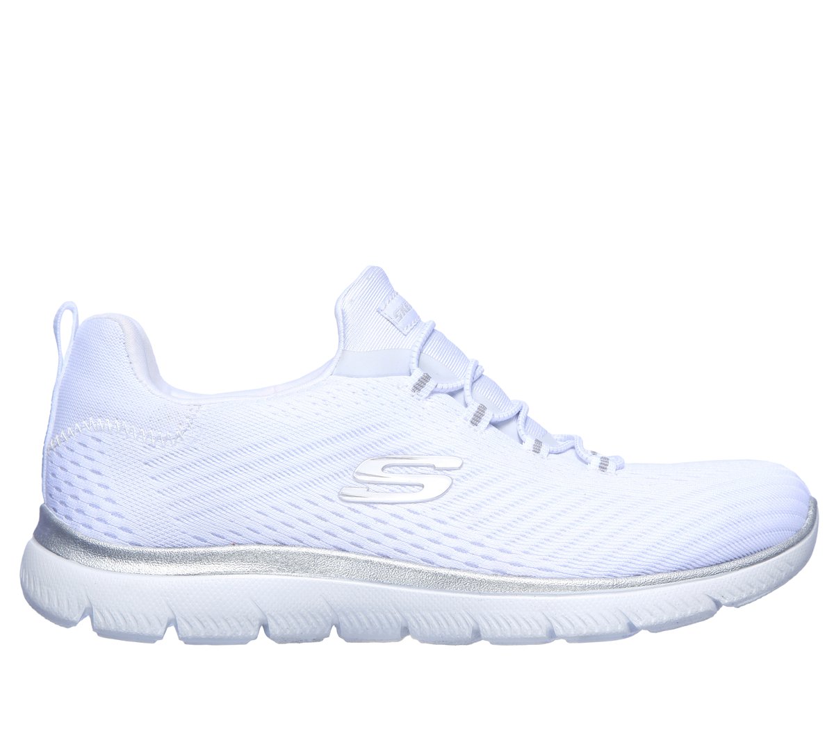 Skechers Summits - Fast Attraction en Blanco/Plata, talla 37, Vegan