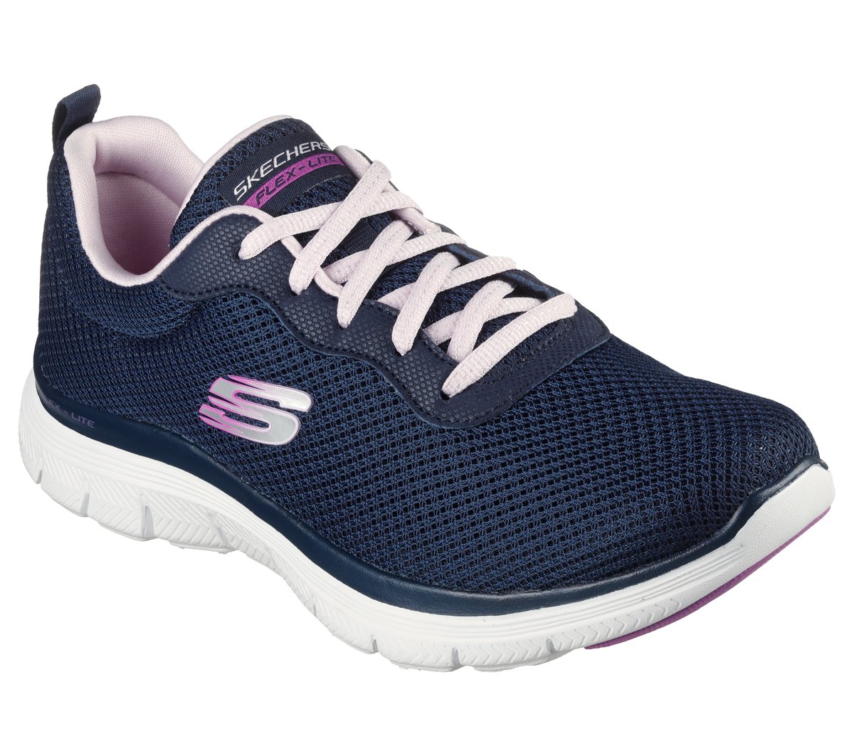 Skechers Flex Appeal 4.0 - Brilliant View en Navy/Lavanda, talla 40, Vegan