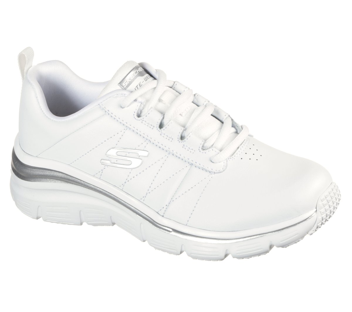 Skechers Fashion Fit - Effortless en Blanco/Plata, talla 39.5