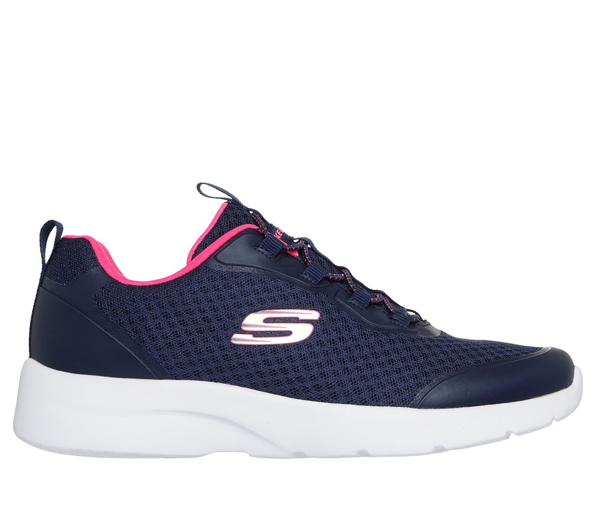Skechers Dynamight 2.0 - Social Orbit en Navy/Rosa Caliente, talla 38, Vegan