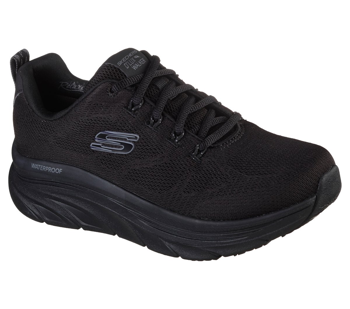 Skechers Waterproof Relaxed Fit: D'Lux Walker - Get Oasis en Negro, talla 36.5, Vegan