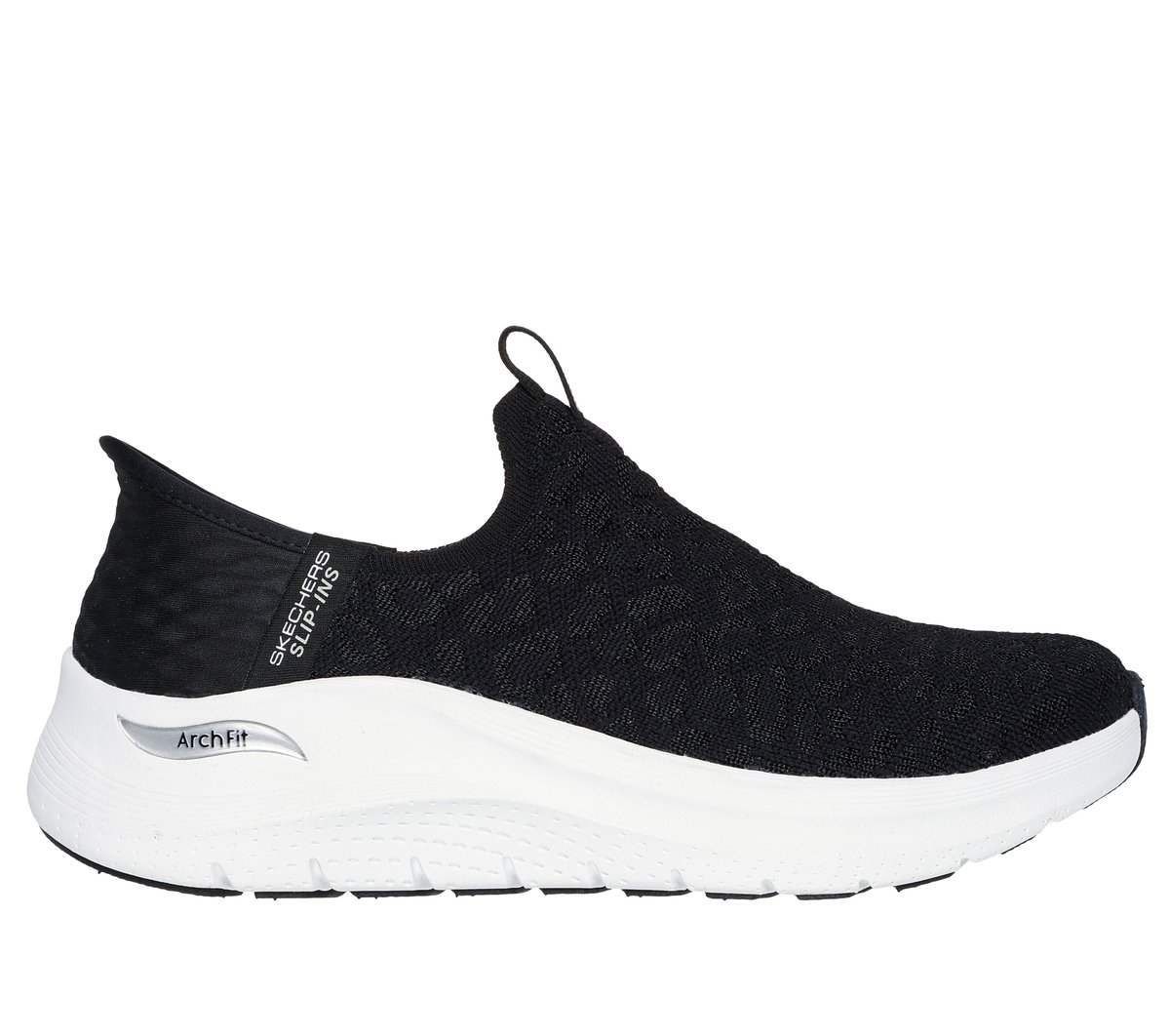 Skechers Slip-ins: Arch Fit 2.0 - Cheetah Chic en Negro, talla 36, Vegan