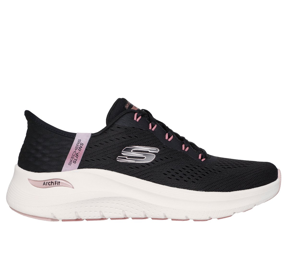 Skechers Slip-ins: Arch Fit 2.0 - Easy Chic en Negro/Oro Rosa, talla 39, Vegan
