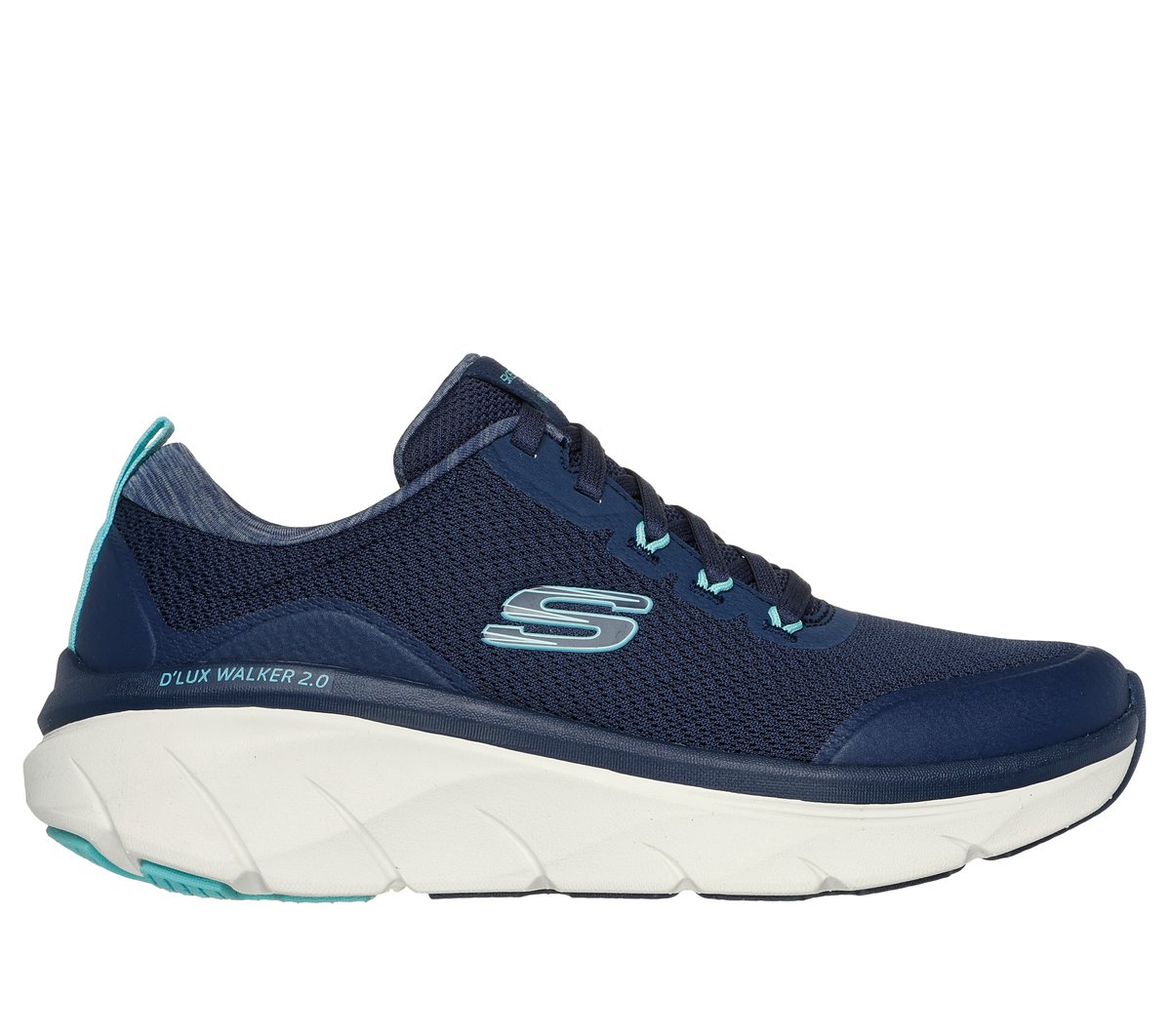 Skechers Relaxed Fit: D'Lux Walker 2.0 - Radiant Rose en Navy/Agua, talla 41, Vegan