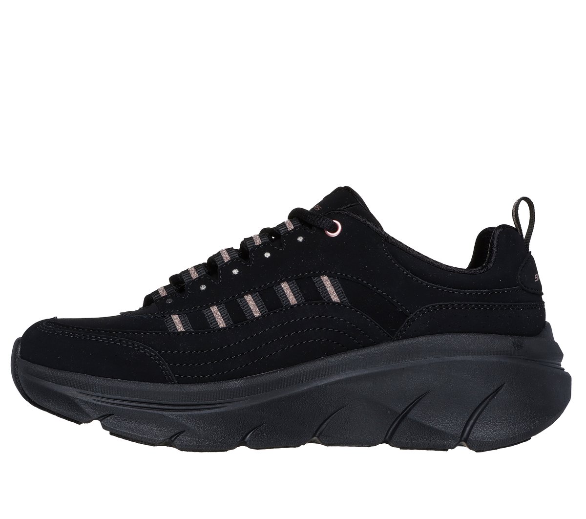 Skechers Relaxed Fit: D'Lux Walker 2.0 - Golden Step Chaussures Moyen Width en Noir/Or Rose
