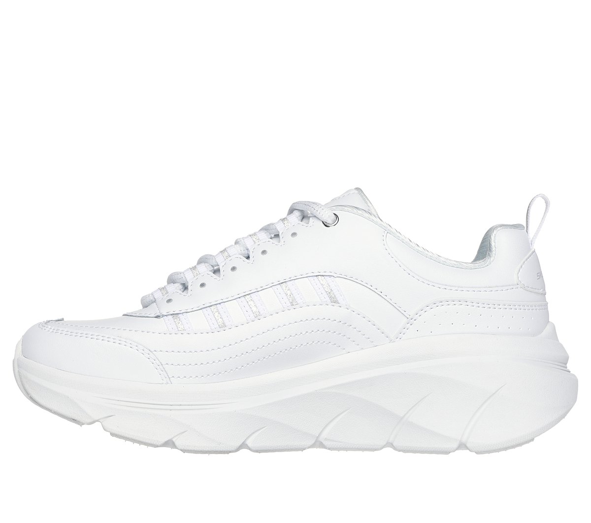Skechers Relaxed Fit: D'Lux Walker 2.0 - Golden Step Chaussures Moyen Width en Blanc/Argent