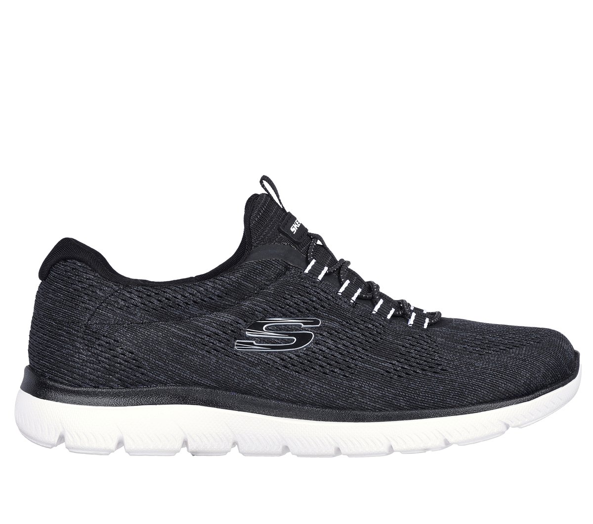 Skechers Summits - Fun Flair en Negro/Blanca, talla 37.5, Vegan