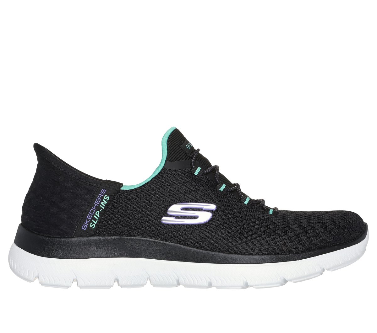 Skechers Slip-Ins: Summits - Diamond Dream Sneaker In Schwarz/TüRkis, GrößE 35.5, Vegan-image