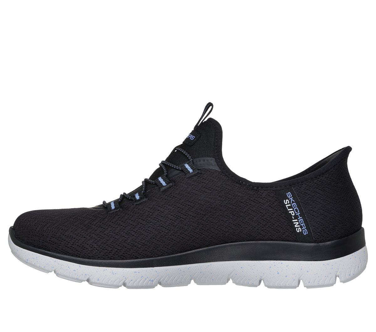 Skechers Slip-ins Waterproof: Summits - Best Choice Chaussures Wide Width en Noir/Bleu Clair, Vegan