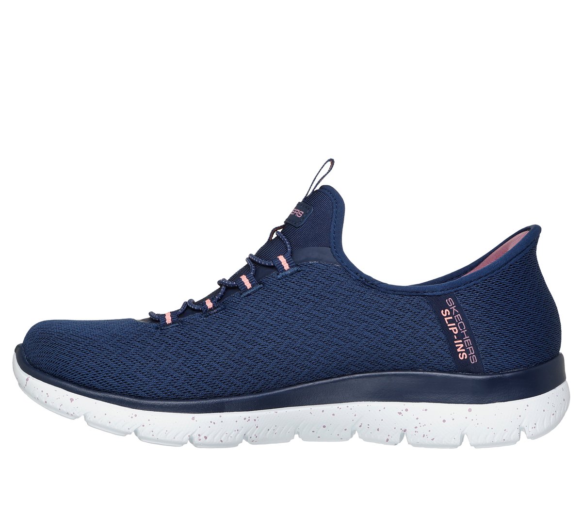 Skechers Slip-ins Waterproof: Summits - Best Choice Chaussures Wide Width en Bleu Marine/Corail, Vegan