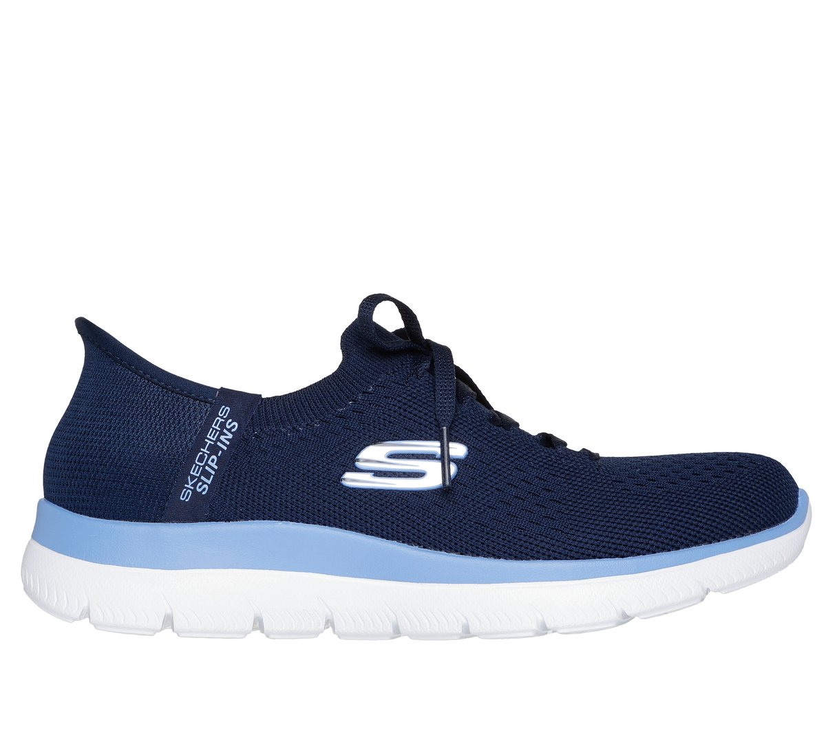 Skechers Women’s Slip-ins: Summits - New Daily Sneaker in Navy Blue/Blue, Size 5.5 | Textile/Synthetic, Vegan, Machine Washable