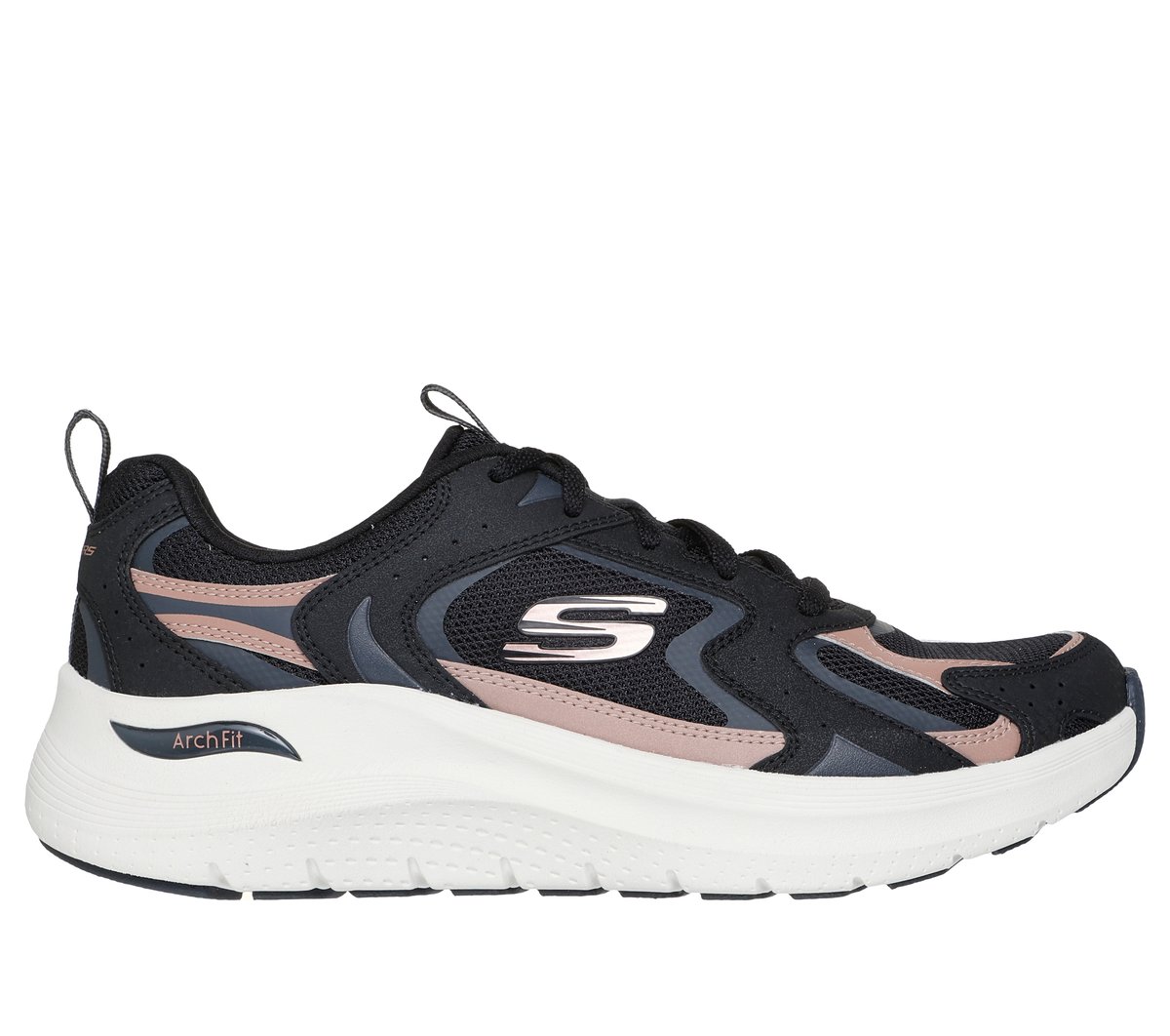 Skechers Arch Fit 2.0 - Vintage Luxe en Negro/Oro Rosa, talla 37