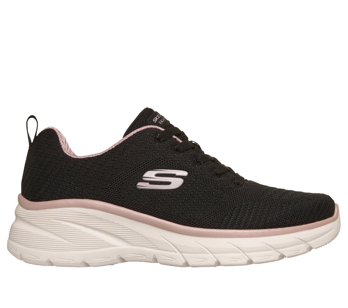 Skechers Fashion Fit 2.0 - Moonlight Glow en Negro/Oro Rosa, talla 36, Vegan