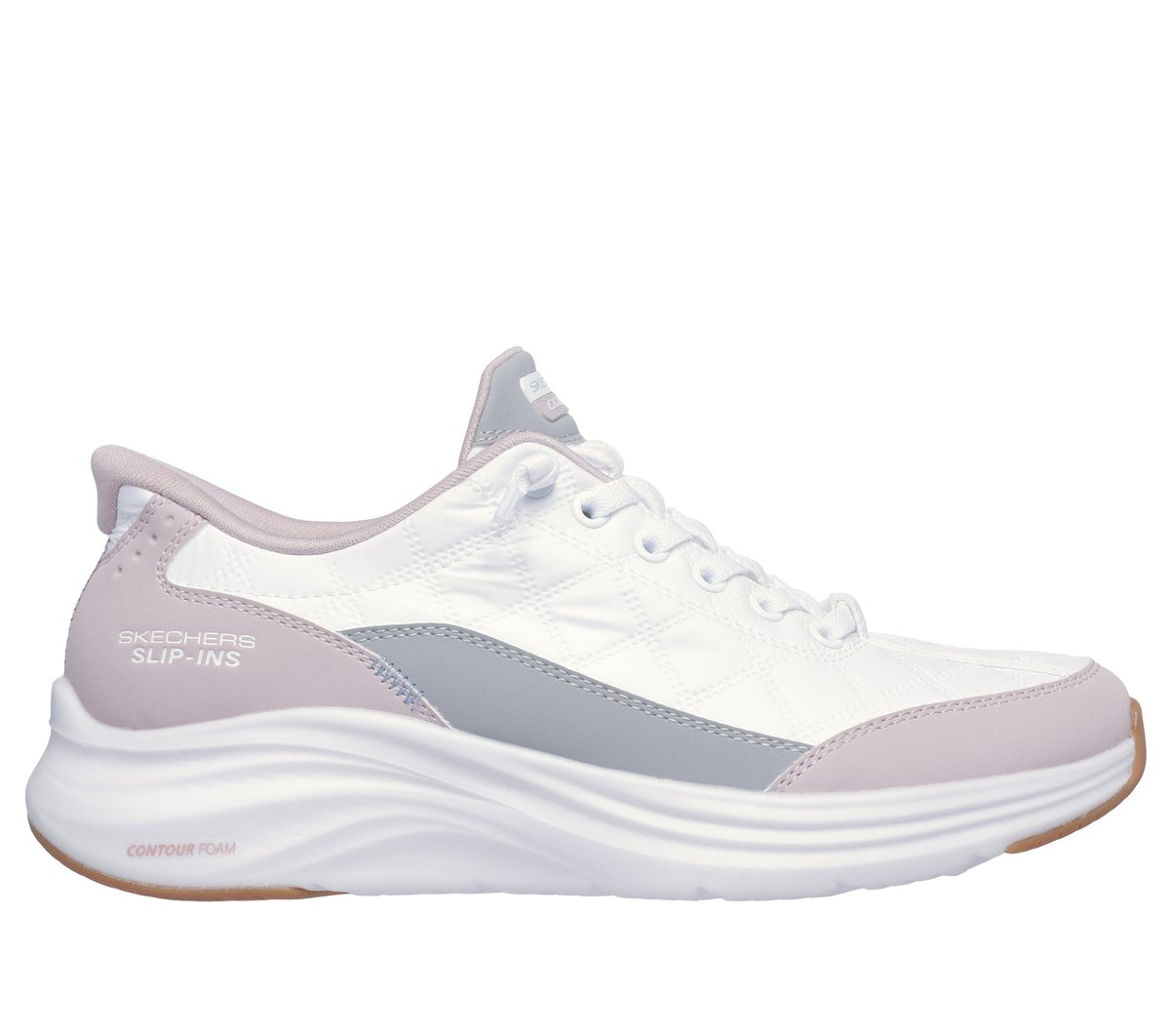 Skechers Slip-ins: Contour Foam - Cozy Fit en Blanco/Lavanda, talla 41