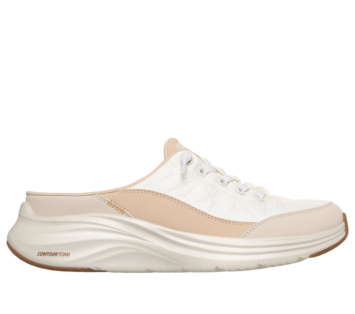 Skechers Women&rsquo;s Contour Foam - Cosy Fit Sweet Embrace Mule in White/Natural, Size 3 | Synthetic/Textile, Vegan, Machine Washable