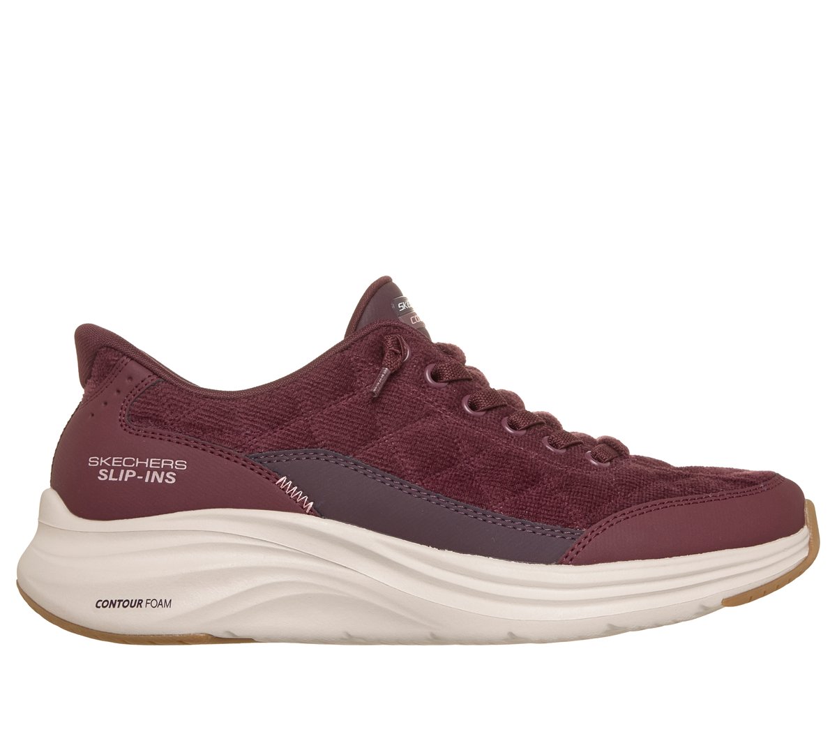 Skechers kobiety Slip-ins: Contour Foam - Cozy Fit Luxe Comfort w Burgund, Rozmiar 36, Nadają się do prania w pralce Sneakersy