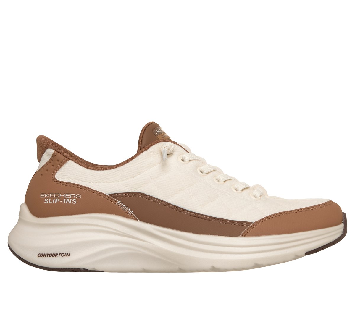 Skechers Slip-ins: Contour Foam - Cozy Fit Luxe Comfort en Natural/Marrón, talla 40
