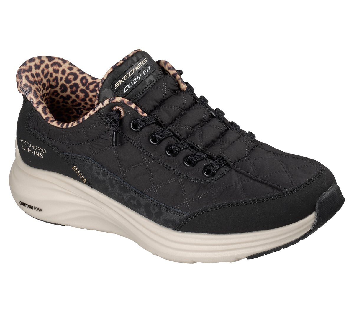 Skechers Slip-ins: Contour Foam - Cozy Fit Leopard Dream