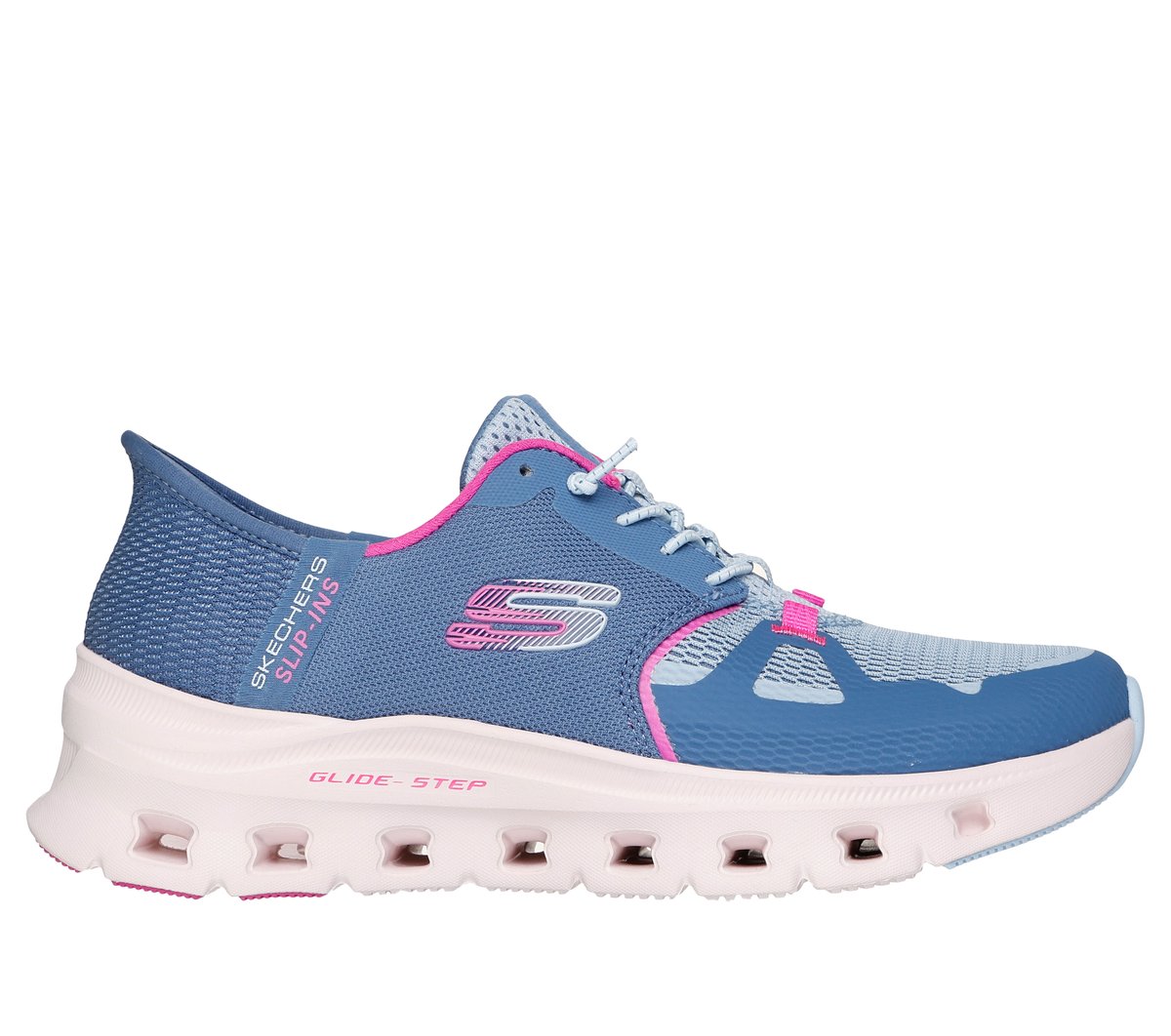 Skechers Slip-ins: Glide-Step Pro en Slate/Rosa, talla 35, Vegan