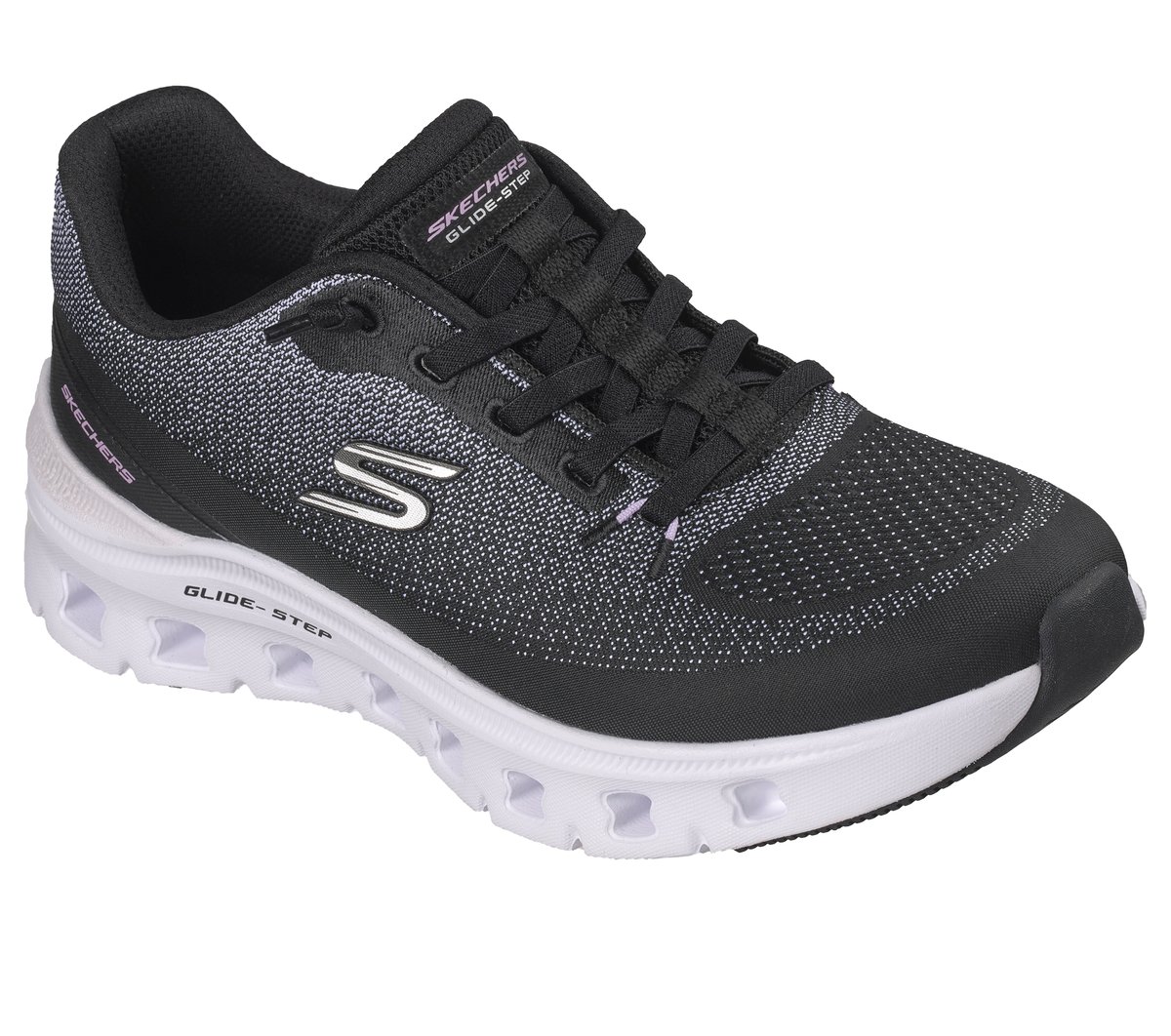 Skechers Glide-Step Pro - Soft Mirage Chaussures Moyen Width en Noir/Blanc, Vegan, Lavable en machine