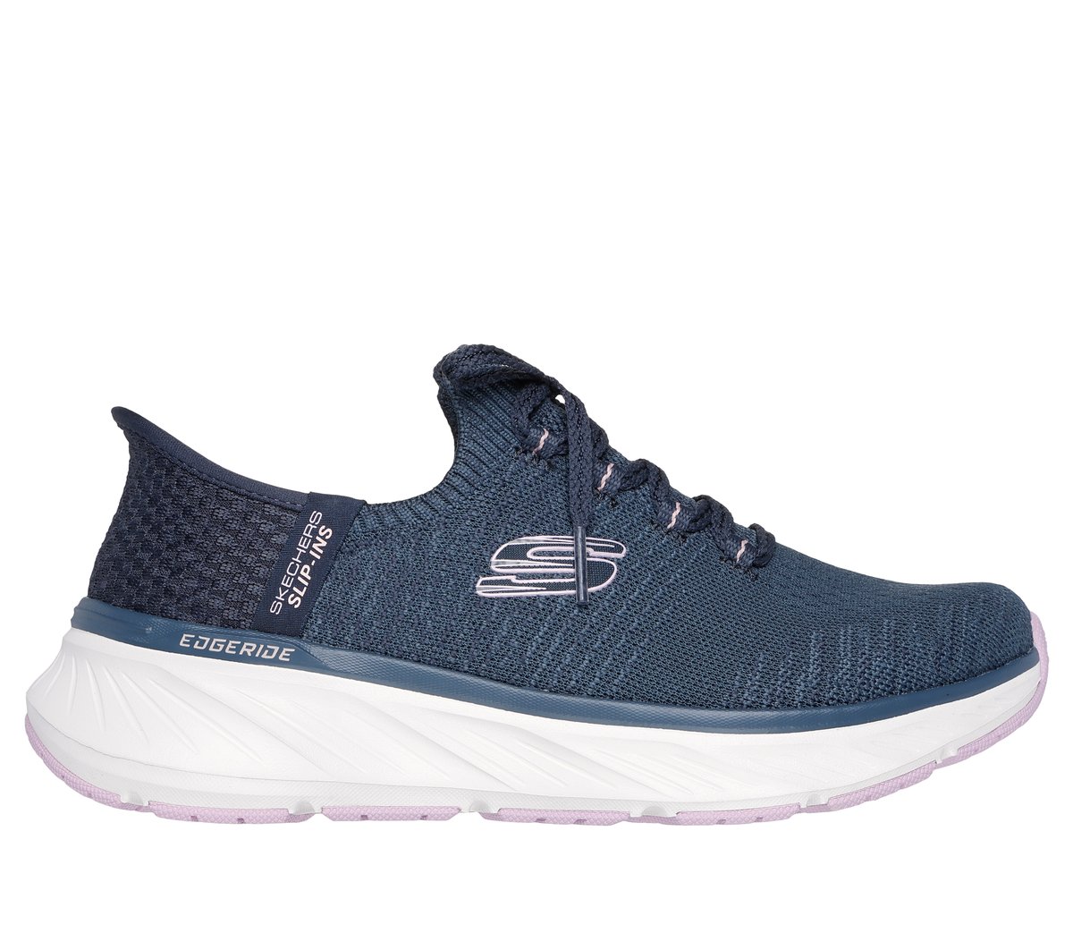 Skechers Slip-ins Relaxed Fit: Edgeride en Navy/Lavanda, talla 39, Vegan