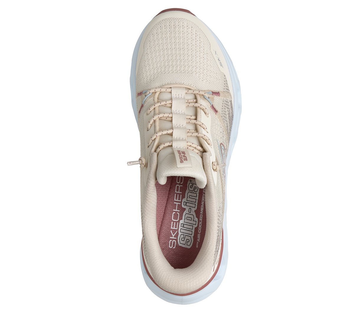 Skechers Slip-ins: Glide-Step Altus - Fast Lane Chaussures Moyen Width en Beige/Bleu Clair, Vegan, Lavable en machine