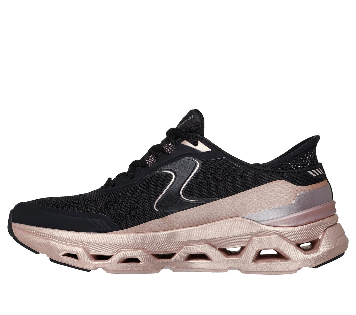 Skechers Slip-ins: Glide-Step Altus - Starlight Shine Chaussures Moyen Width en Noir/Or Rose, Vegan, Lavable en machine