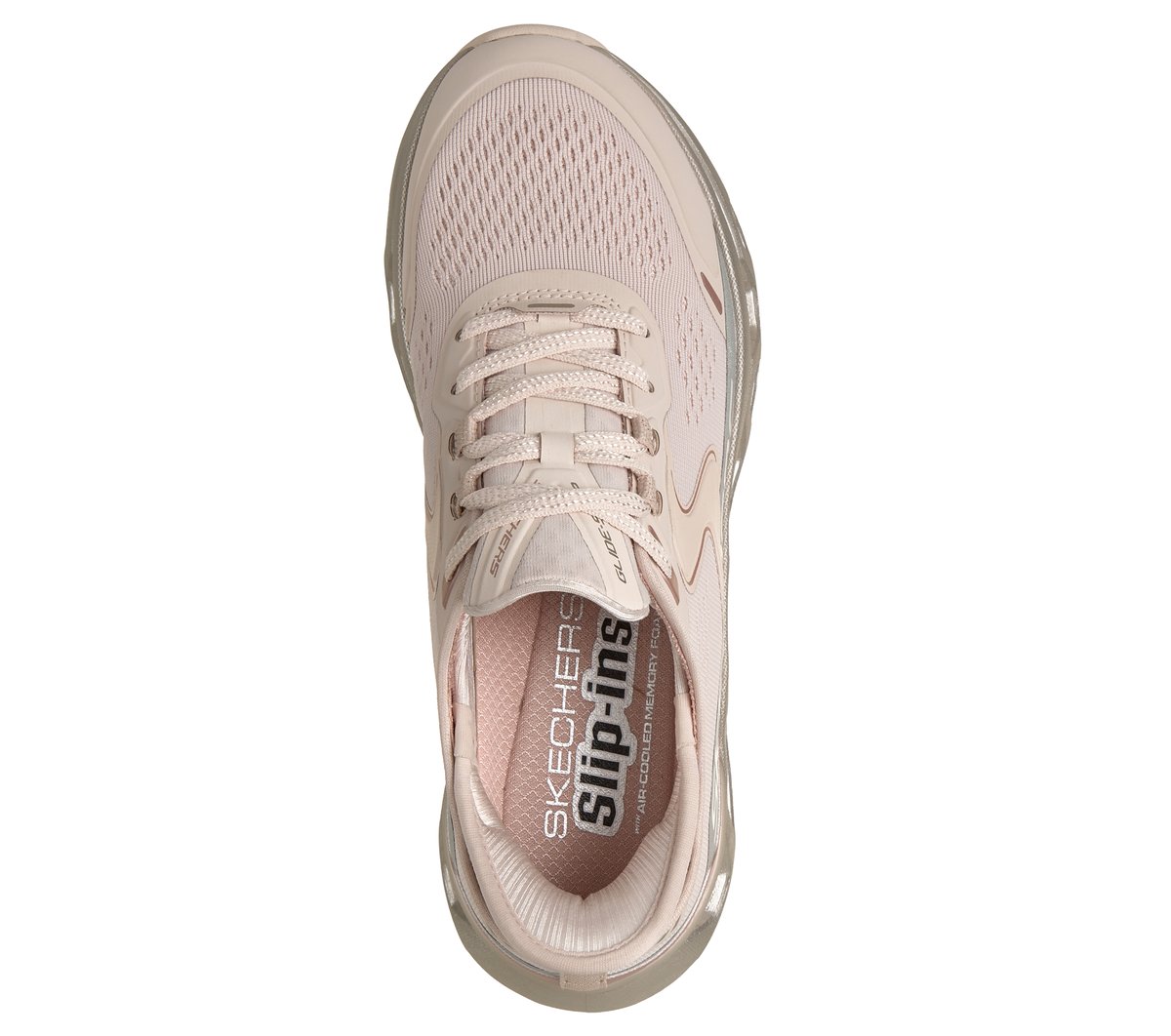 Skechers Slip-ins: Glide-Step Altus - Starlight Shine Chaussures Moyen Width en Beige/Doré, Vegan, Lavable en machine