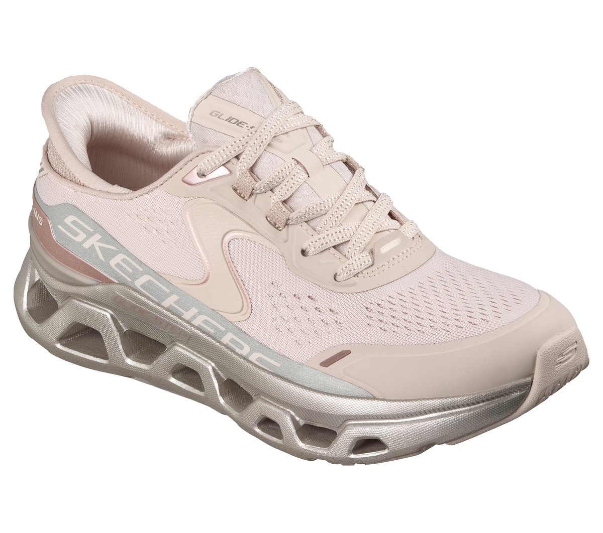 Skechers Slip-ins: Glide-Step Altus - Starlight Shine Chaussures Moyen Width en Beige/Doré, Vegan, Lavable en machine