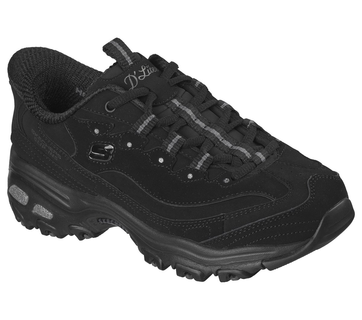 Skechers Slip-ins: D'Lites - Classic Remix Chaussures Wide Width en Noir