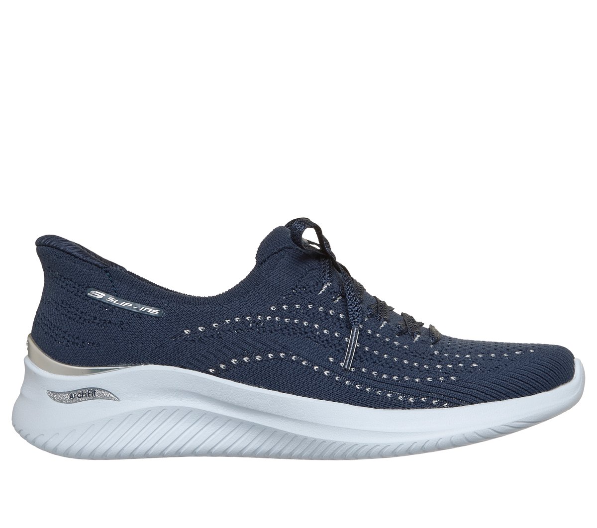 Skechers Slip-ins Martha Stewart: Arch Fit Ultra Flex 3.0 - Metallic Grace en Navy, talla 36, Vegan