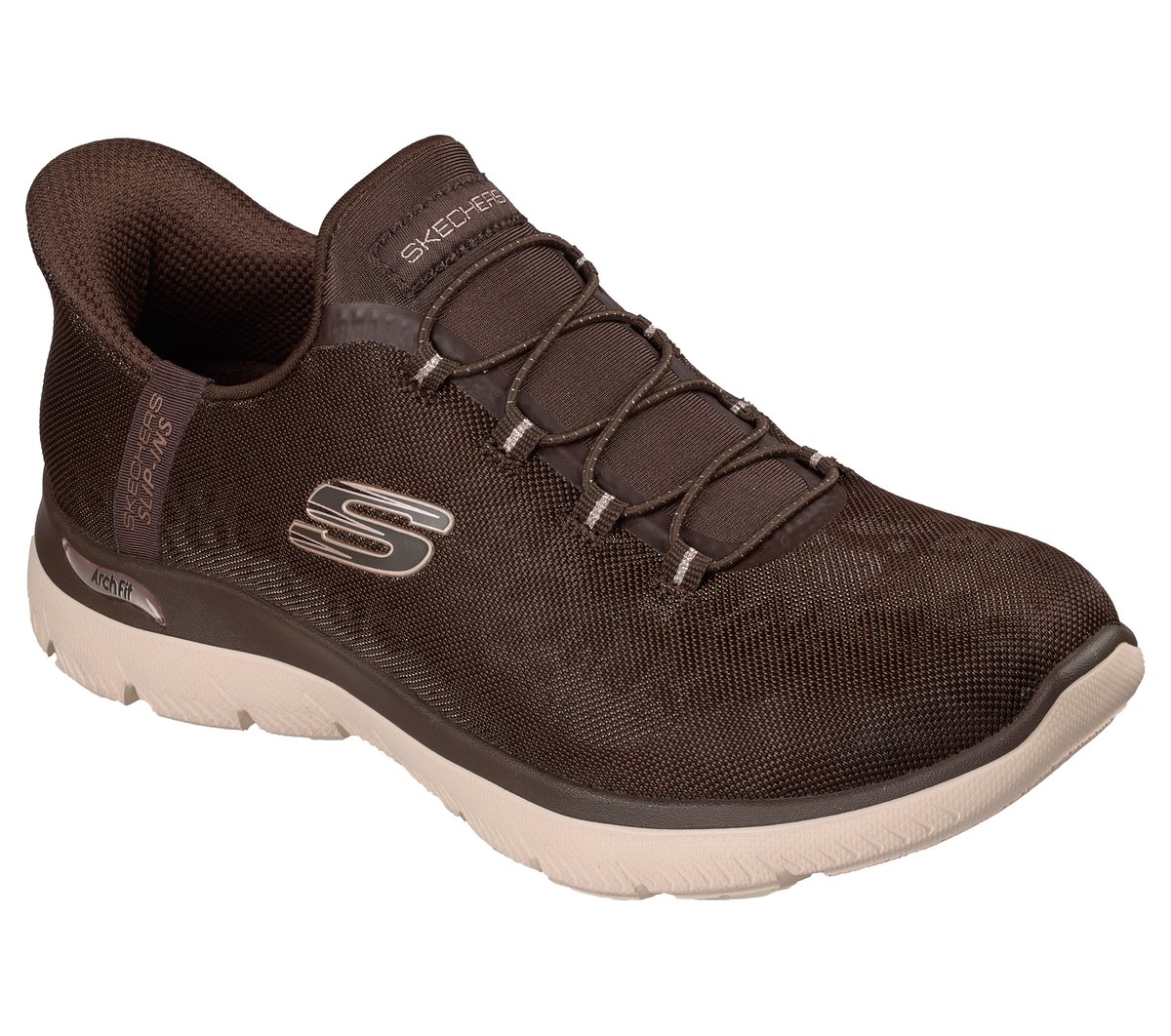 Skechers Slip-ins: Arch Fit Summits -Luxe Leopard Chaussures Moyen Width en Brun, Vegan, Lavable en machine