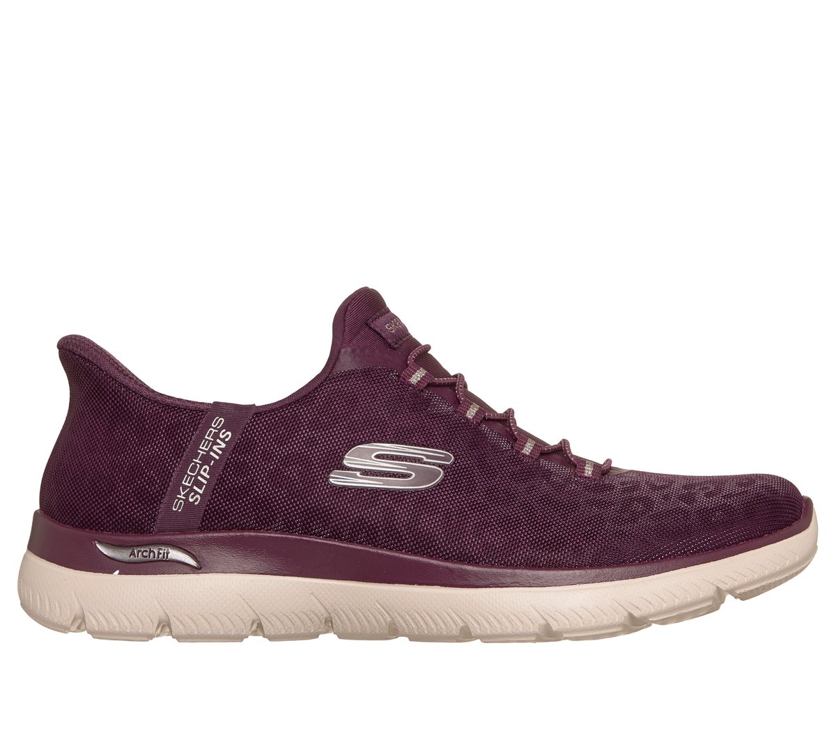 Skechers Slip-ins: Arch Fit Summits - Luxe Leopard en Ciruela, talla 41, Vegan