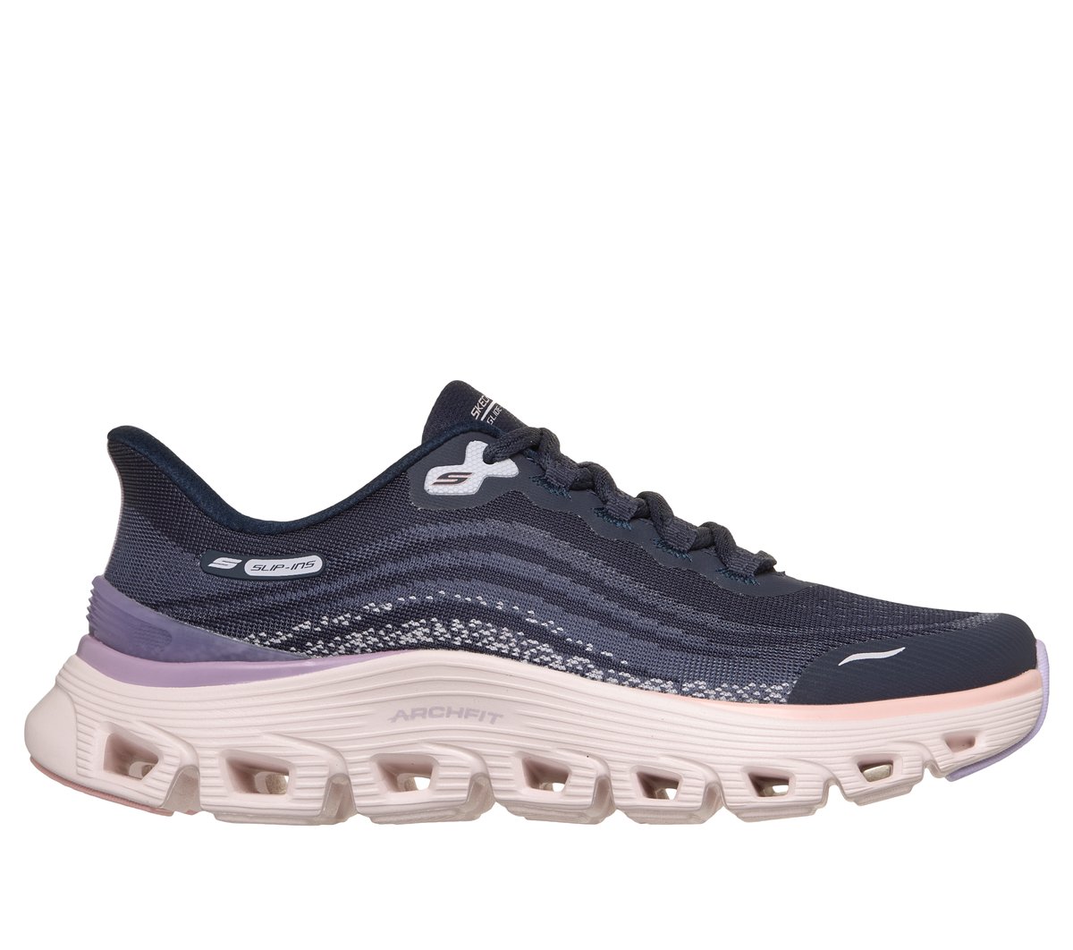 Skechers Slip-ins: Arch Fit Glide-Step Wave en Navy, talla 36, Vegan