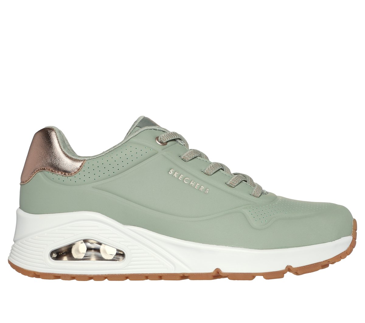 Skechers UNO - Shimmer Away Sneaker in Grün, Größe 39