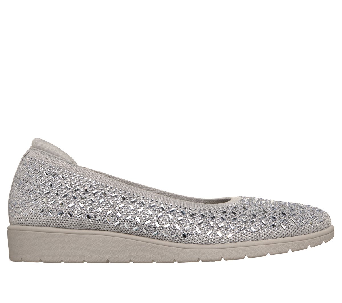 Skechers Cleo Flex Wedge - Nova Glam en Gris Claro, talla 35, Vegan