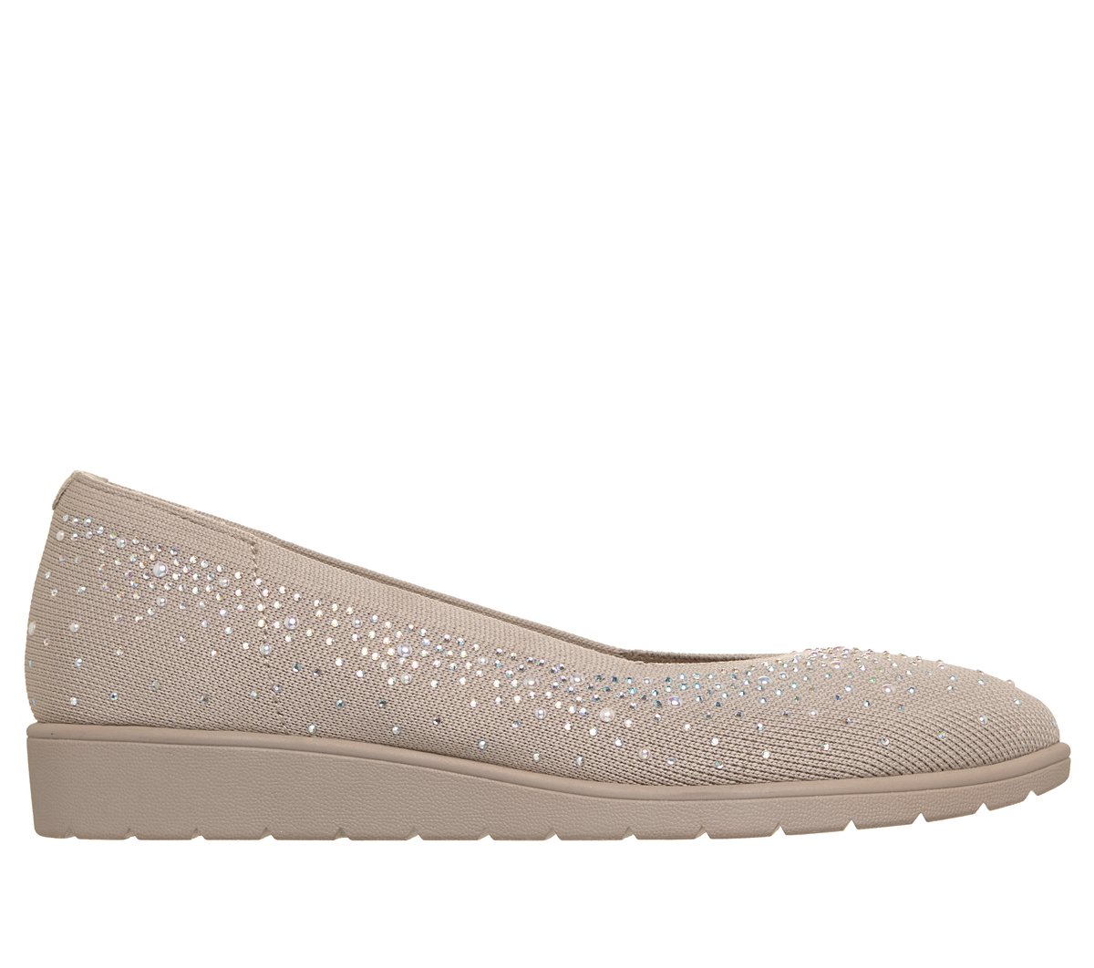 Skechers Cleo Flex Wedge - Shimmer Muse en Taupe, talla 36