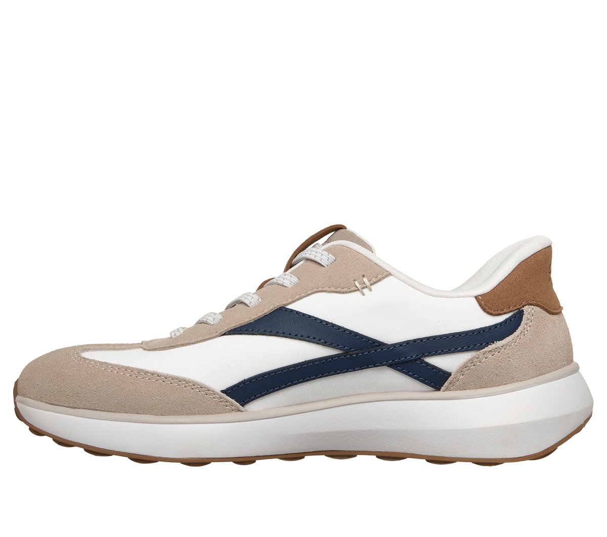 Skechers Slip-ins: Montecito Chaussures Moyen Width en Blanc/Bleu Marine