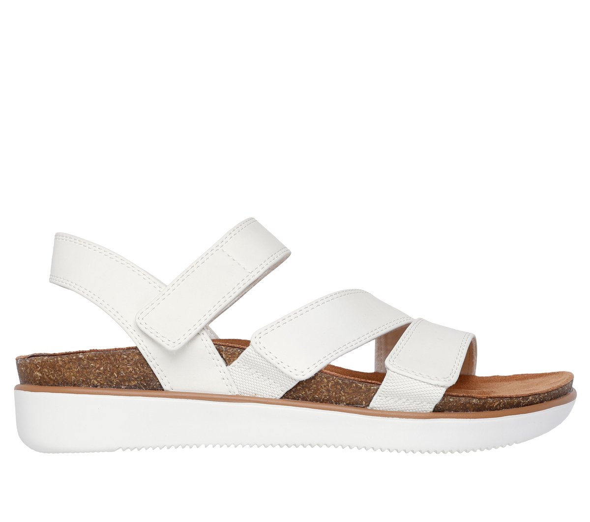 Skechers Women's White Lifted Comfort Sandals In Size 3 | Synthetic/Textile, Vegan