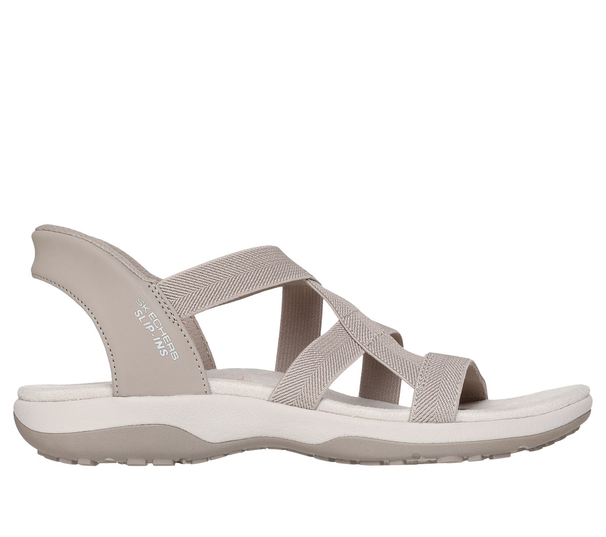 Skechers Slip-ins: Reggae Slim - Stretch Flex en Taupe, talla 36, Vegan