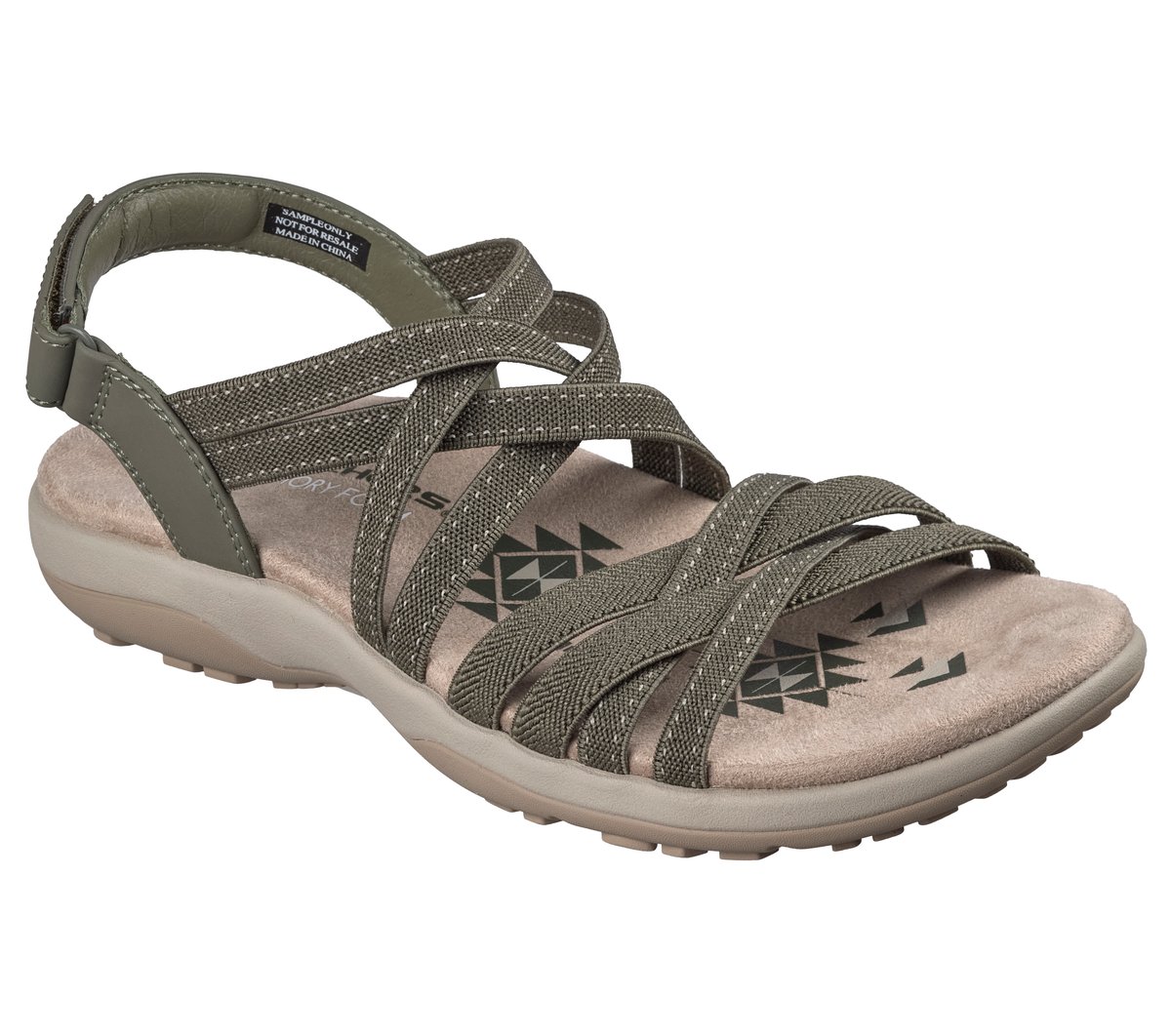Skechers Olive Green Sandals Skechers Reggae Turn It OLV Olive Green Womens Walking  main image 2