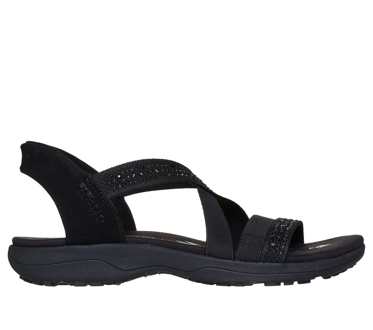 Skechers Slip-ins: Reggae Slim - Summer Sparkle en Negro, talla 35, Vegan