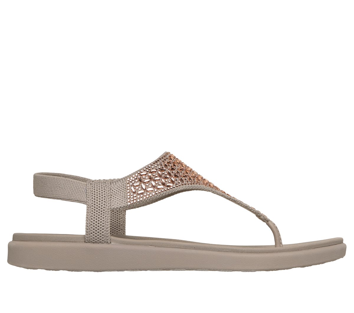 Skechers Women's Meditation Luxe - Modern Event Sandals In Taupe, Size 2 | Textile, Vegan