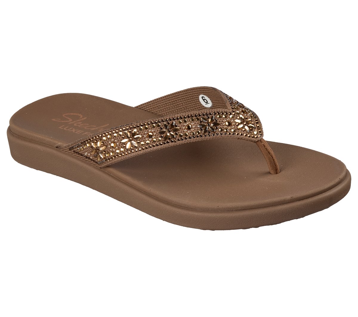 Skechers Brown Leather-Style Flip Flops NEW Skechers Flip Flops Sandals Mens 13 Relaxed Fit Memory  main image 4