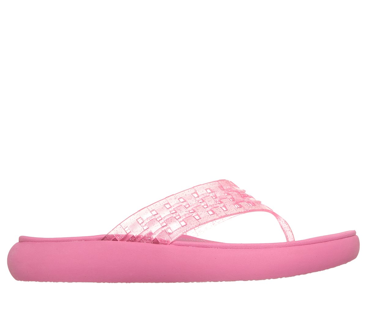 Skechers Women's Relaxed Fit: Asana Luxe - Shimmer Days Sandals | Size 11.0 | Hot Pink | Vegan