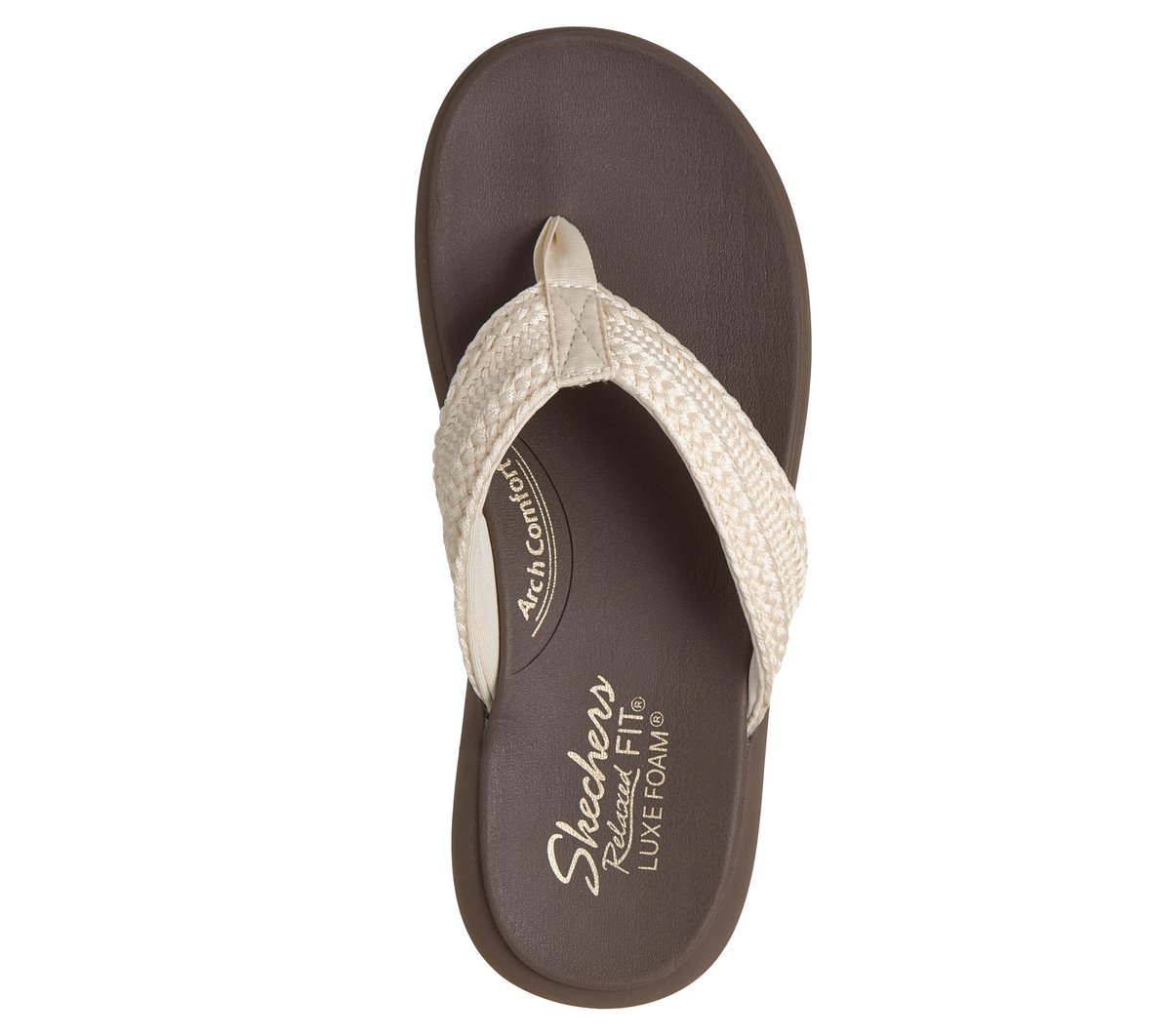 Skechers Relaxed Fit Asana Luxe Hidden Valley 2 Flip Flop In White
