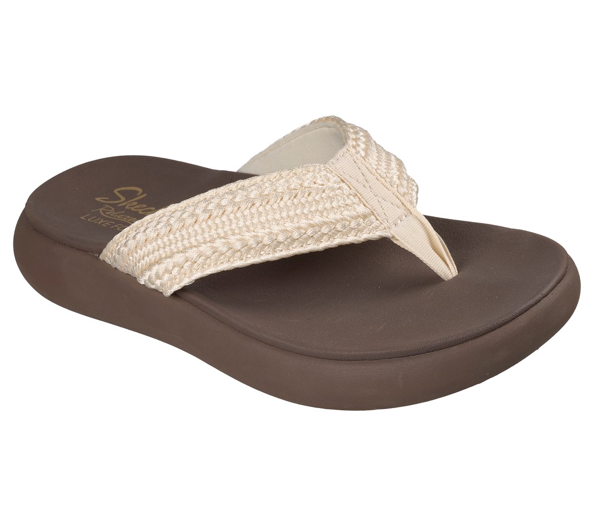 Skechers Relaxed Fit Asana Luxe Hidden Valley 2 Flip Flop In White