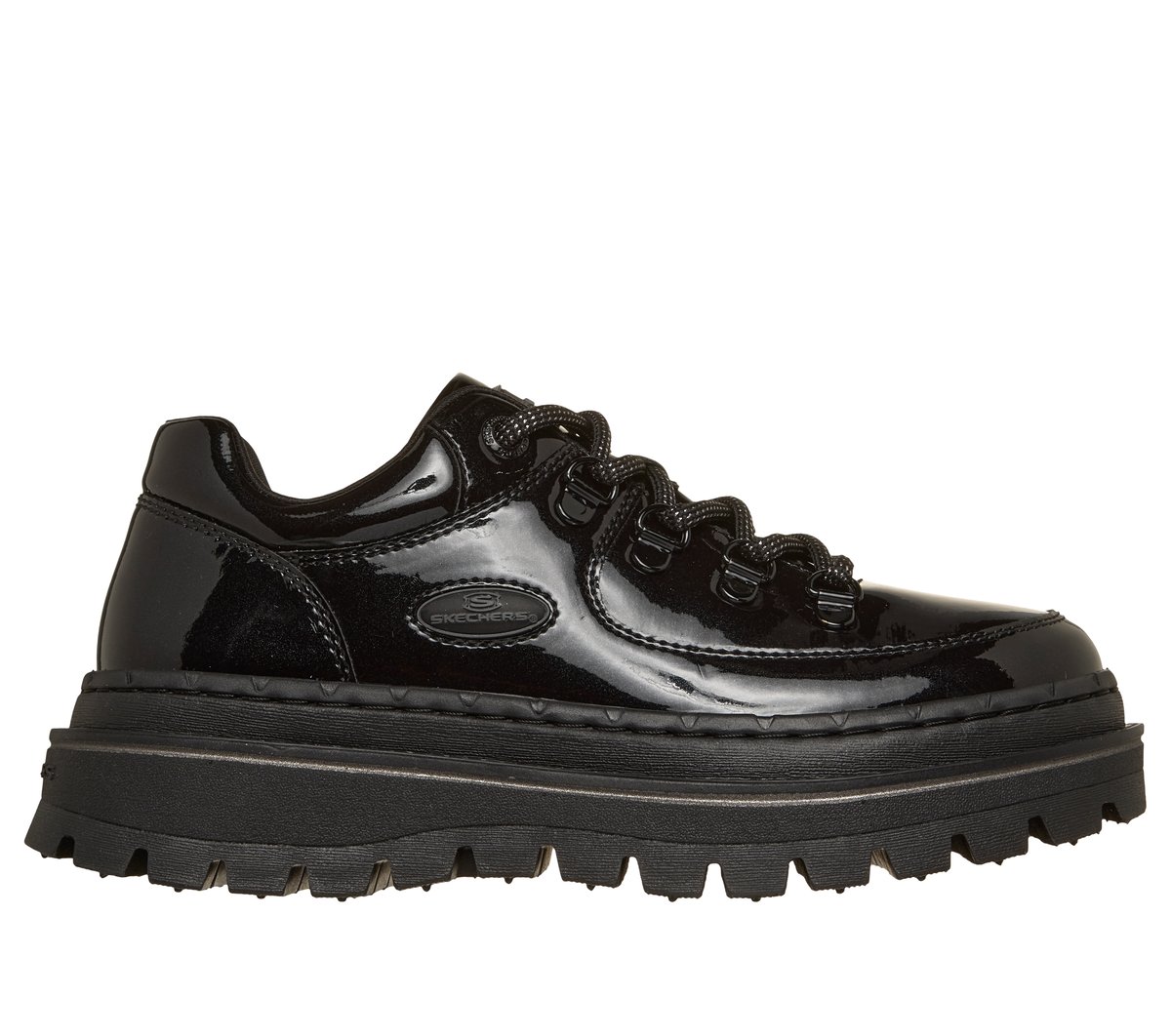Skechers Jammers - Cool Block en Negro Patent, talla 35