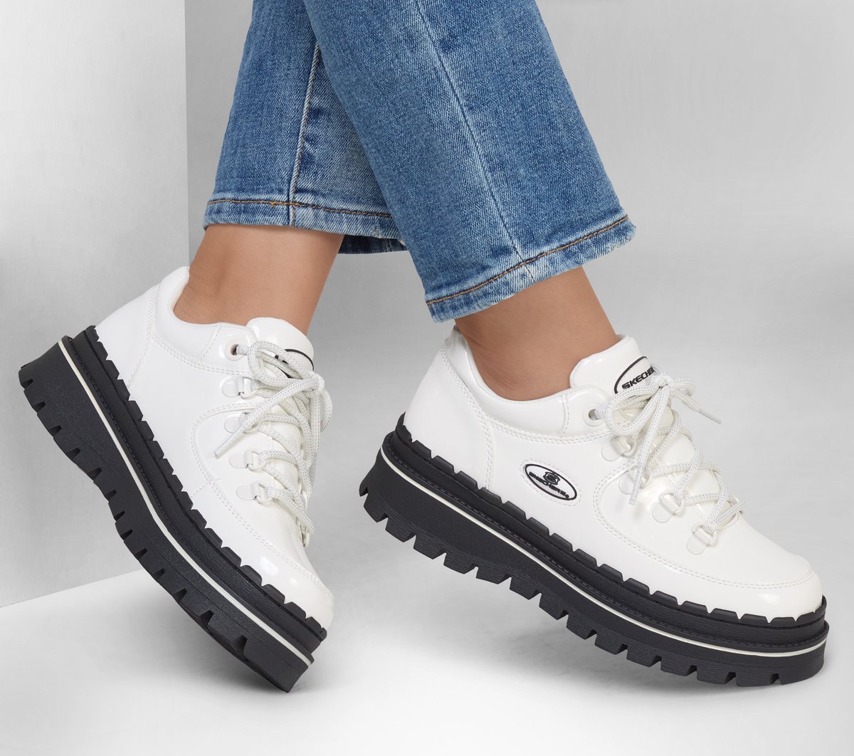 Skechers Jammers - Cool Block Chaussures Moyen Width en Blanc/Noir