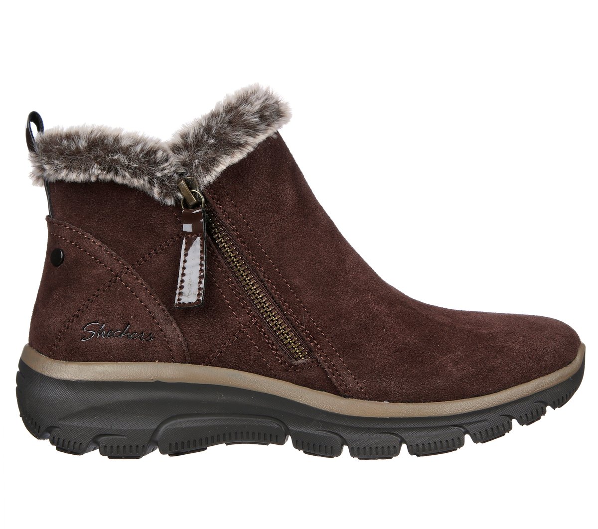 Skechers Relaxed Fit: Easy Going - High Zip en Chocolate, talla 36
